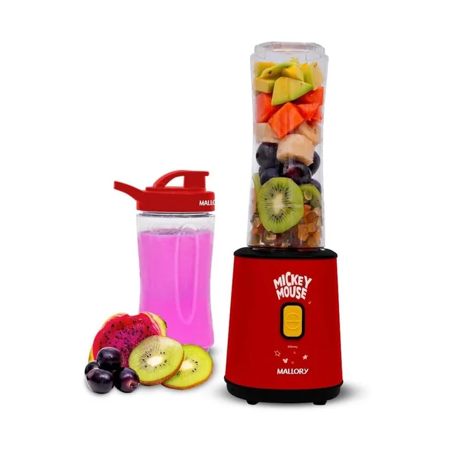 Liquidificador Individual Mallory Mickey Mouse 300W 2 Copos 400ml e 600ml 127V - AP / MT