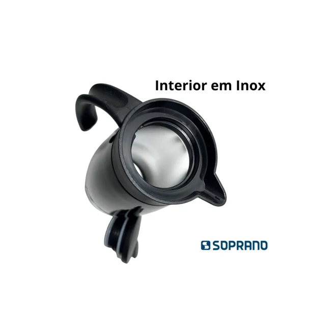 Bule Térmico Soprano Elegance 1,5L Inox com Gatilho Preto - AP / MT