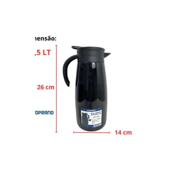 Bule Térmico Soprano Elegance 1,5L Inox com Gatilho Preto - AP / MT