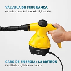 Higienizador a Vapor Mondial Vapor Wash HG-01 1000W 127V Amarelo e Preto - AP / MT