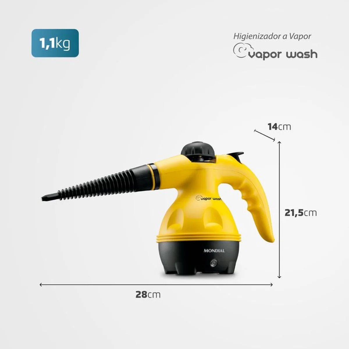 Higienizador a Vapor Mondial Vapor Wash HG-01 1000W 127V Amarelo e Preto - AP / MT