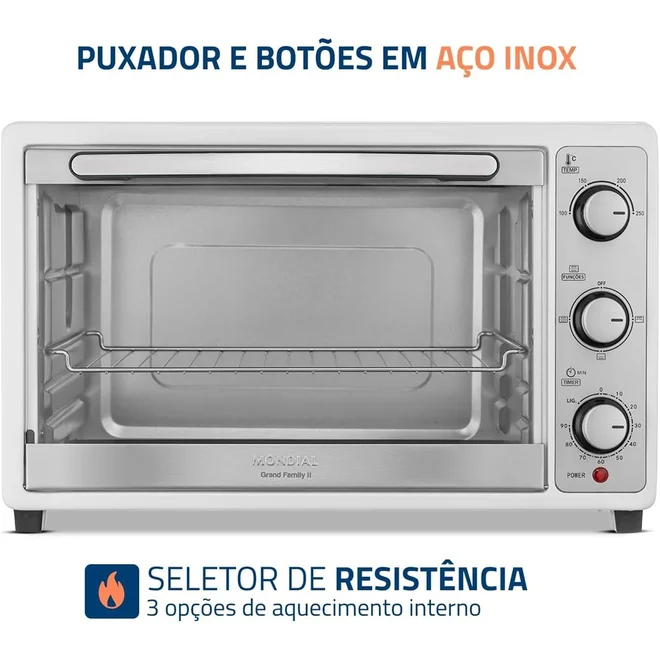 Forno Elétrico Mondial Grand Family II FR-52-W 52L Branco 127V - AP / MT