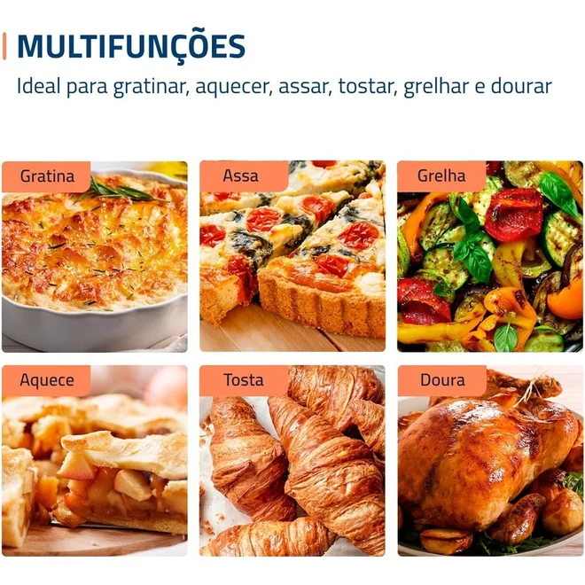 Forno Elétrico Mondial Grand Family II FR-52-W 52L Branco 127V - AP / MT