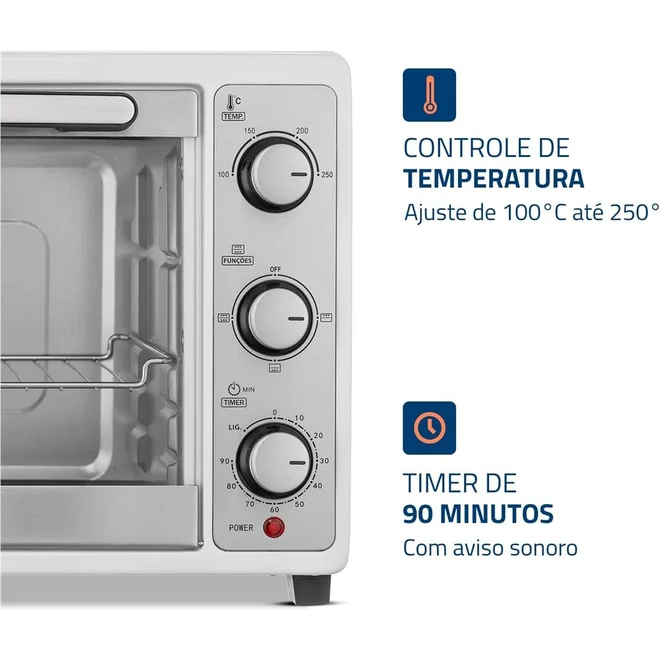 Forno Elétrico Mondial Grand Family II FR-52-W 52L Branco 127V - AP / MT