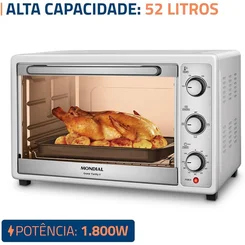Forno Elétrico Mondial Grand Family II FR-52-W 52L Branco 127V - AP / MT