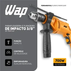 Parafusadeira e Furadeira de Impacto WAP 3/8" WF 700FE W2 700W - AP / MT