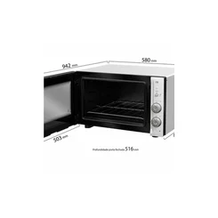 Forno Elétrico de Bancada Mueller MFB50F 50L Branco com Grill e Vidro Duplo - AP / MT