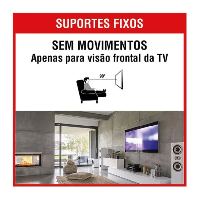 Suporte para TV Universal Fixo Brasforma SBRU951 10" a 90" - AP / MT