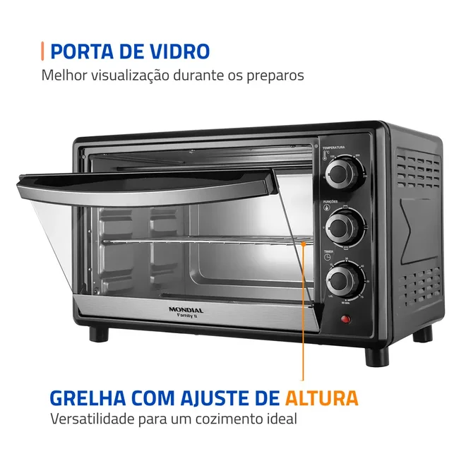 Forno Elétrico FRN-42B Family ll 42 Litros 127V 1600W Preto 5529-01 - Mondial