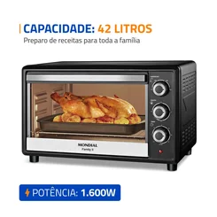 Forno Elétrico FRN-42B Family ll 42 Litros 127V 1600W Preto 5529-01 - Mondial