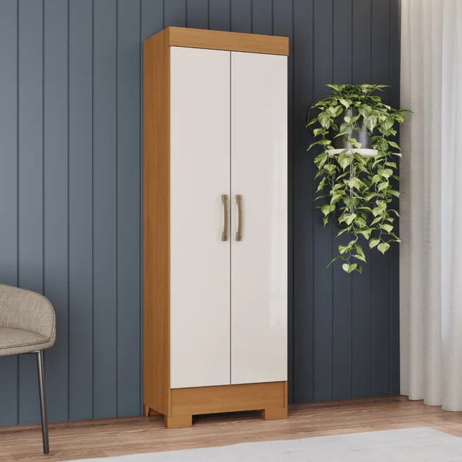 Roupeiro Multiuso 2 Portas Cinamomo/Off White B387-221 - Briz