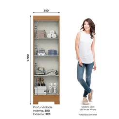 Roupeiro Multiuso 2 Portas Cinamomo/Off White B387-221 - Briz