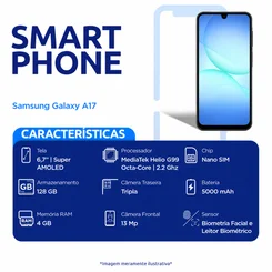 Celular Samsung Galaxy A17 4G 128GB Preto