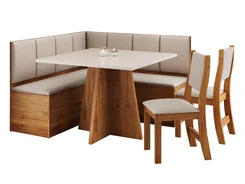 Conjunto De Mesa Canto Paco Com 2 Cadeiras Sol Mel Bronze - Viero
