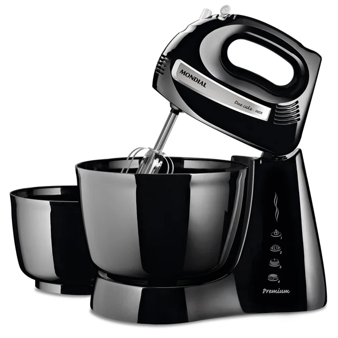 Batedeira B-04 NP 127V Due Cake INOX Premium 500W Preto - Mondial