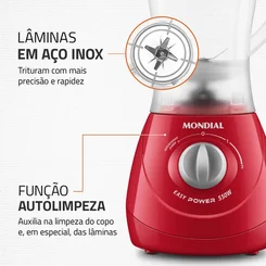 Liquidificador Easy Power L 550-B 127V Vermelho - Mondial