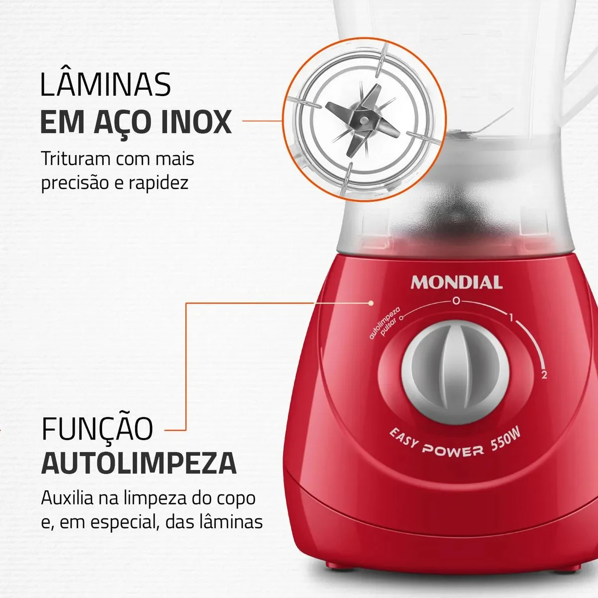 Liquidificador Easy Power L 550-B 127V Vermelho - Mondial
