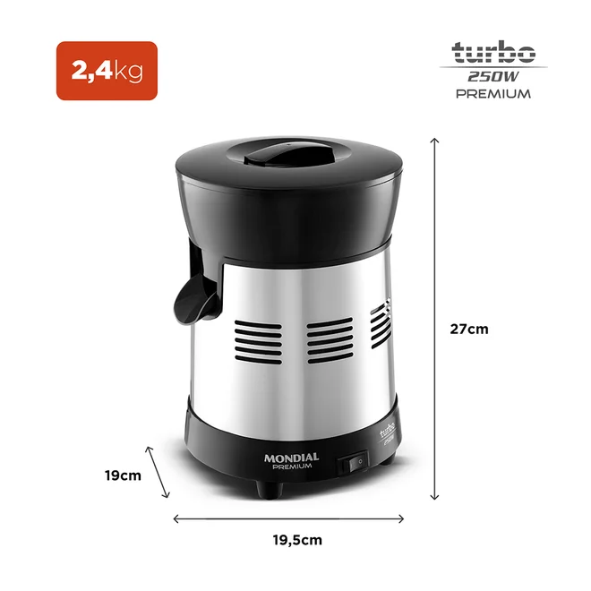 Extrator De Sucos E-10 Bivolt Turbo 250W Premium - Mondial