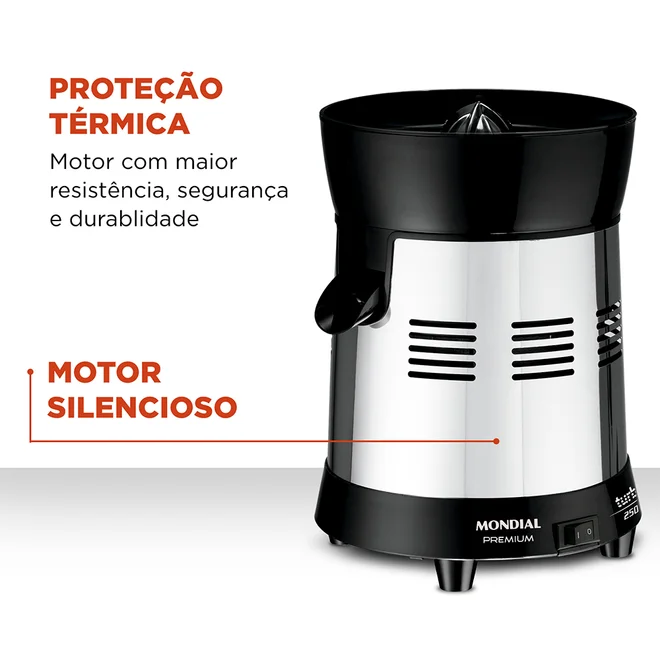 Extrator De Sucos E-10 Bivolt Turbo 250W Premium - Mondial