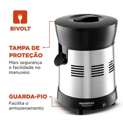 Extrator De Sucos E-10 Bivolt Turbo 250W Premium - Mondial