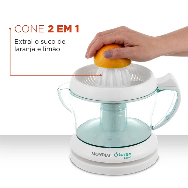 Espremedor E-01 127V 25W Turbo Citrus Branco - Mondial