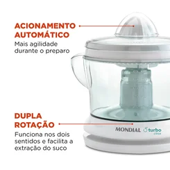 Espremedor E-01 127V 25W Turbo Citrus Branco - Mondial