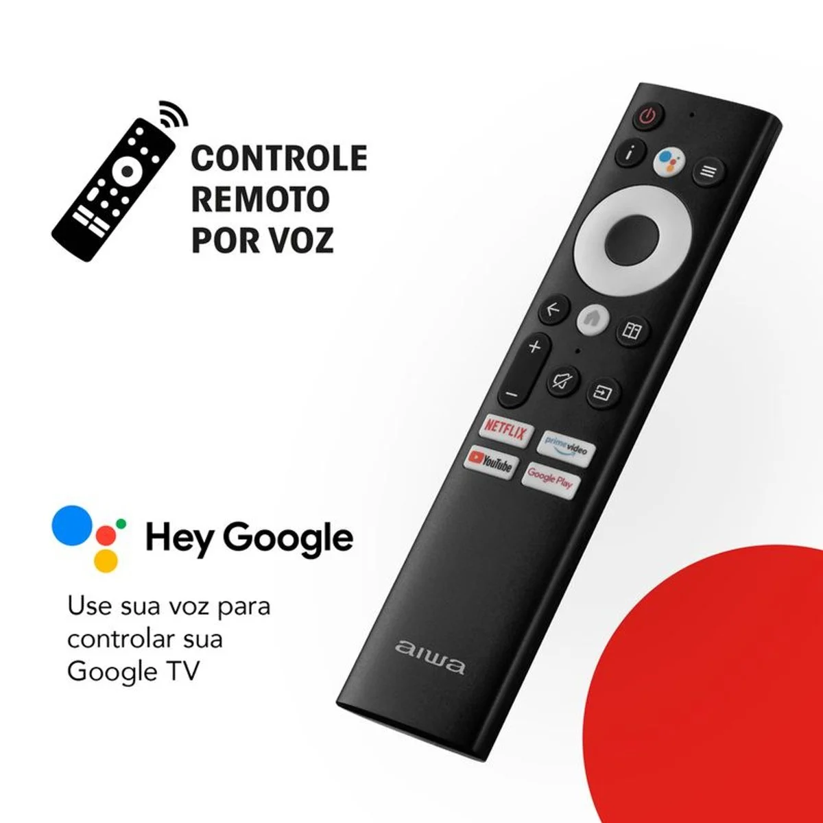 Smart TV Aiwa 65 Polegadas Google TV 4K Comando de Voz Dolby Vision e Atmos AWS-TV-65-BL-01-G - AP / MT