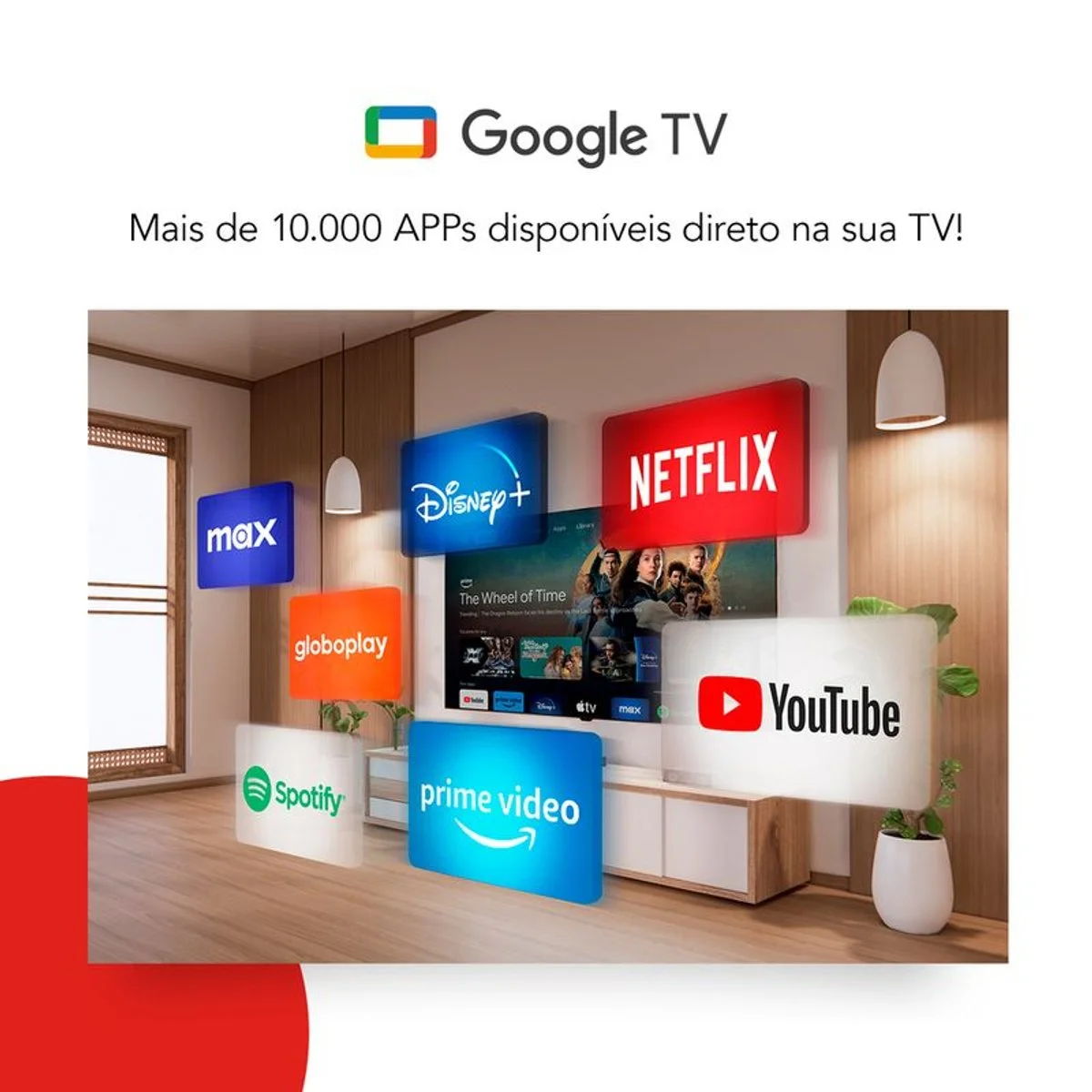Smart TV Aiwa 65 Polegadas Google TV 4K Comando de Voz Dolby Vision e Atmos AWS-TV-65-BL-01-G - AP / MT