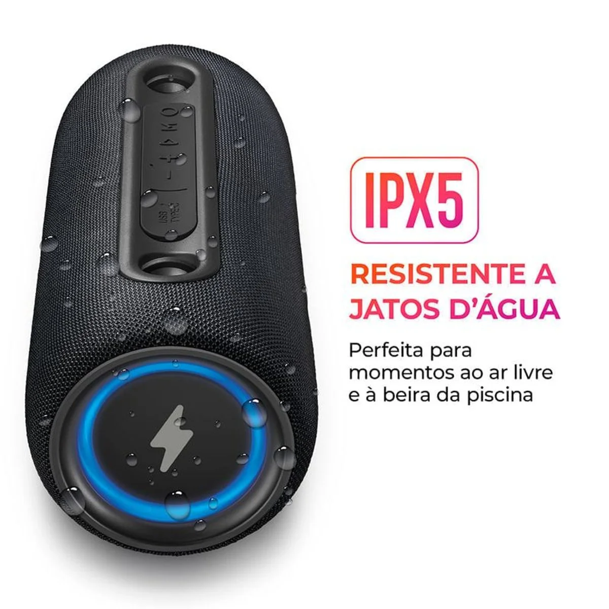 Caixa de Som Speaker AIWA AWS-SP-04-LB 40W Bluetooth IPX5 Bivolt - AP / MT