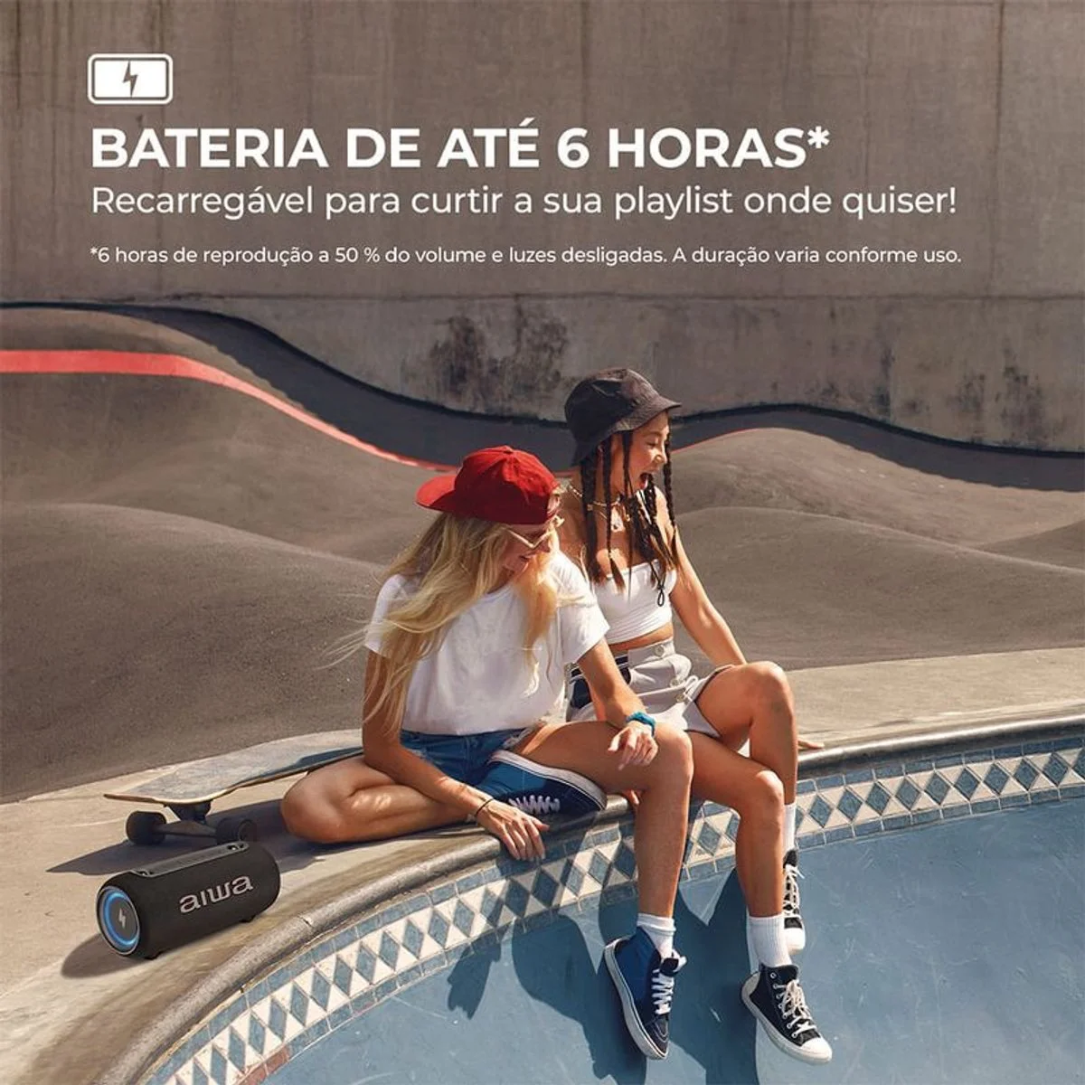 Caixa de Som Speaker AIWA AWS-SP-04-LB 40W Bluetooth IPX5 Bivolt - AP / MT