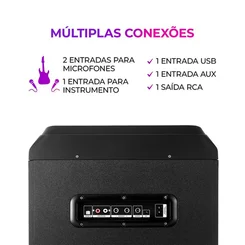 Torre de Som Aiwa AWS-T2W-02 2300W Bluetooth RGB USB FM DJ Bivolt - AP / MT