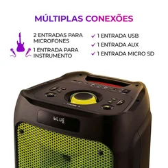 Caixa de Som Party Box AIWA AWS-PB-06 Bluetooth 20H RGB USB TWS - Preto - AP / MT