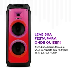 Caixa de Som Party Box AIWA AWS-PB-06 Bluetooth 20H RGB USB TWS - Preto - AP / MT