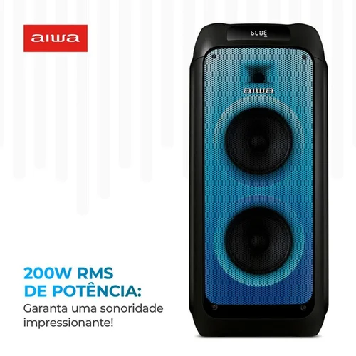 Caixa de Som PartyBox AIWA PB-05 Bluetooth 200W RGB USB TWS - Preto - AP / MT
