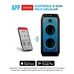Caixa de Som PartyBox AIWA PB-05 Bluetooth 200W RGB USB TWS - Preto - AP / MT