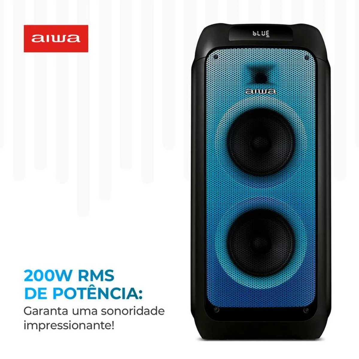 Caixa de Som PartyBox AIWA PB-05 Bluetooth 200W RGB USB TWS - Preto - AP / MT