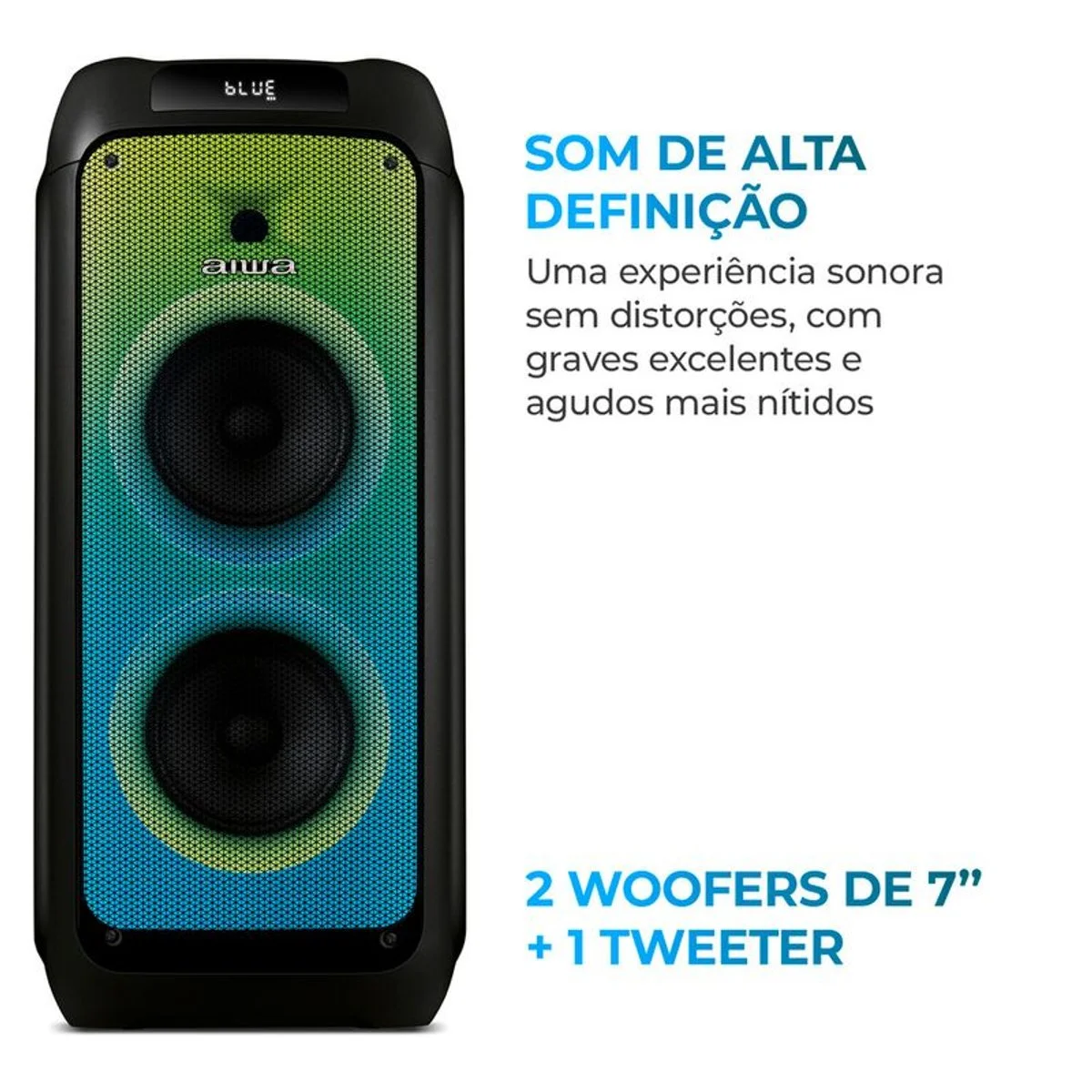 Caixa de Som PartyBox AIWA PB-05 Bluetooth 200W RGB USB TWS - Preto - AP / MT