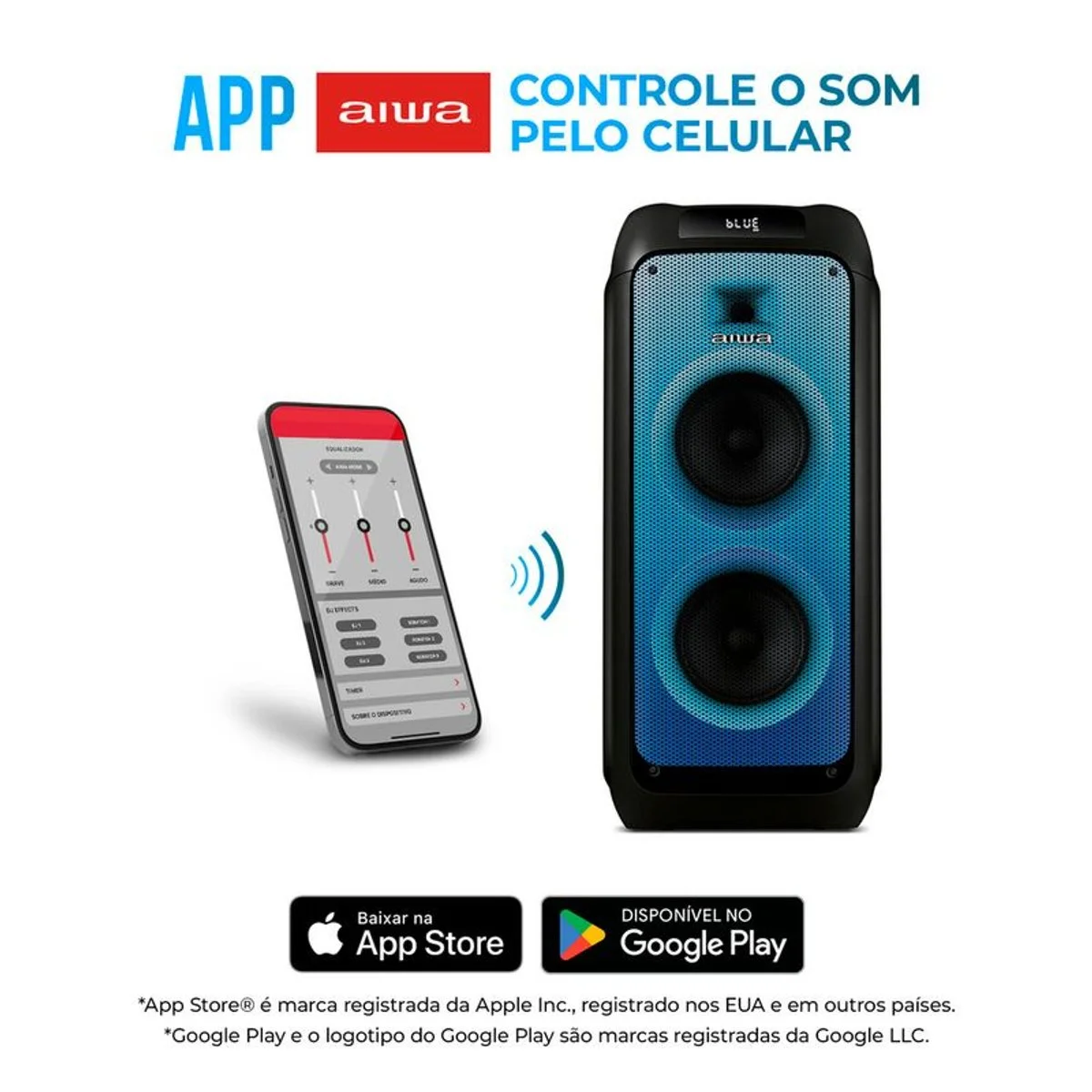 Caixa de Som PartyBox AIWA PB-05 Bluetooth 200W RGB USB TWS - Preto - AP / MT