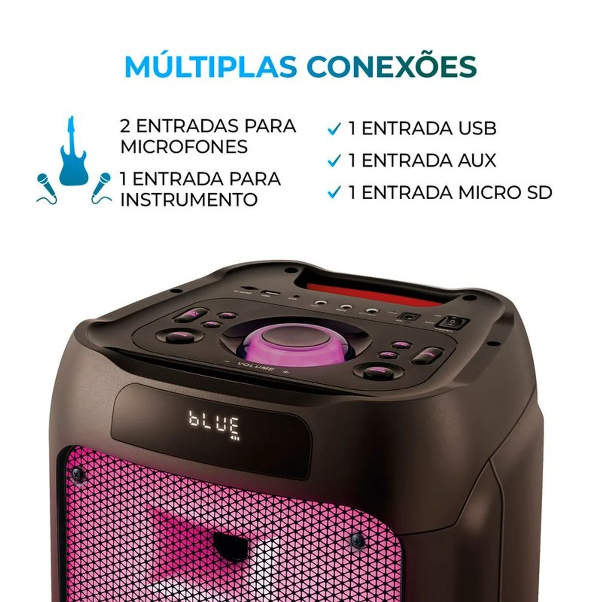 Caixa de Som PartyBox AIWA PB-05 Bluetooth 200W RGB USB TWS - Preto - AP / MT