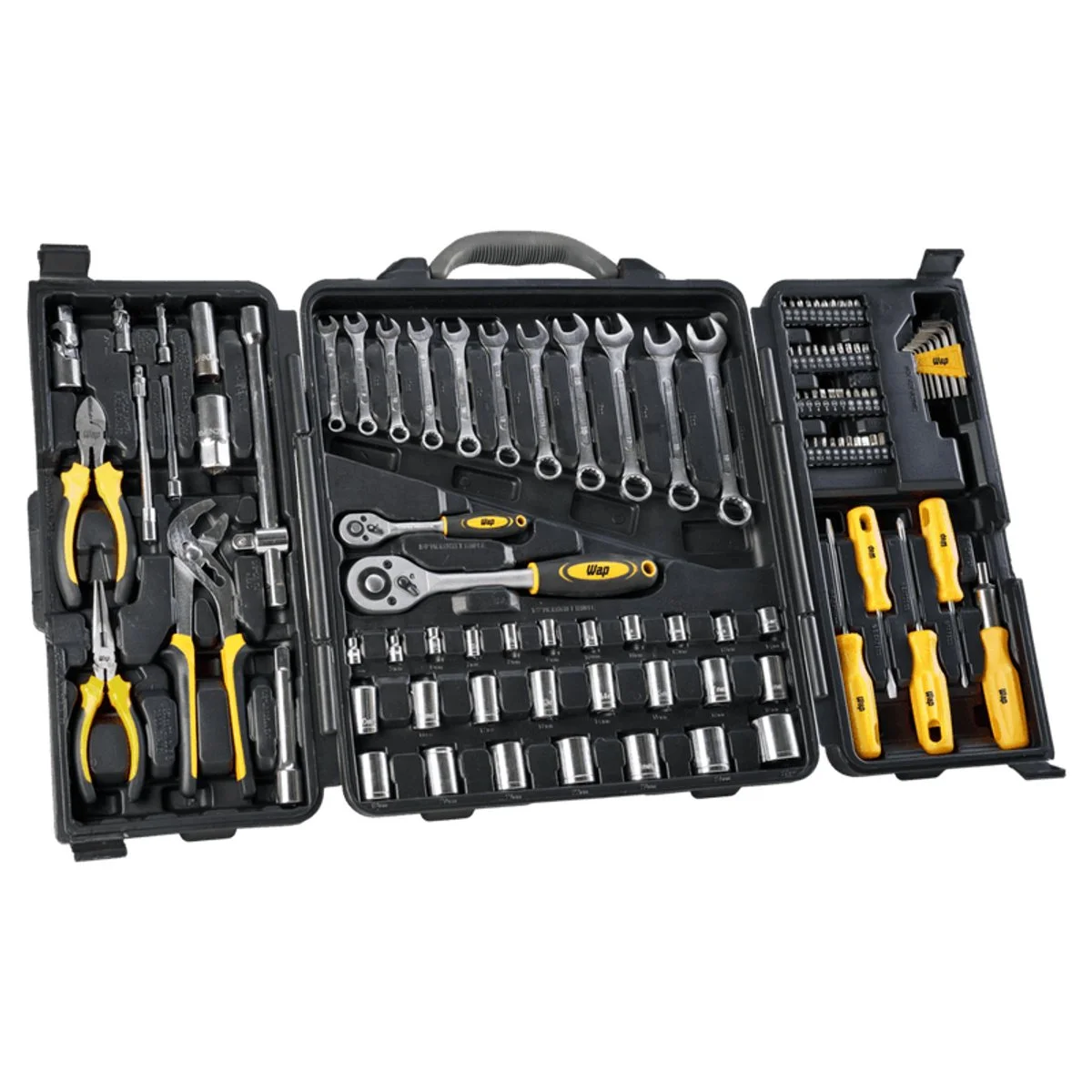 Kit de Ferramentas WAP 110 Peças WF M110 em Aço Cromo Vanádio com Maleta Organizadora - AP / MT