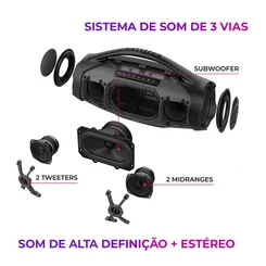 Caixa de Som Boombox Plus AIWA AWS-BBS-01-LBL 200W Bluetooth RGB Bivolt - AP / MT