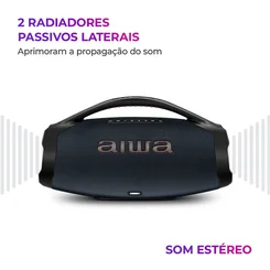Caixa de Som Boombox Plus AIWA AWS-BBS-01-LBL 200W Bluetooth RGB Bivolt - AP / MT