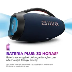 Caixa de Som Boombox Plus AIWA AWS-BBS-01-LBL 200W Bluetooth RGB Bivolt - AP / MT