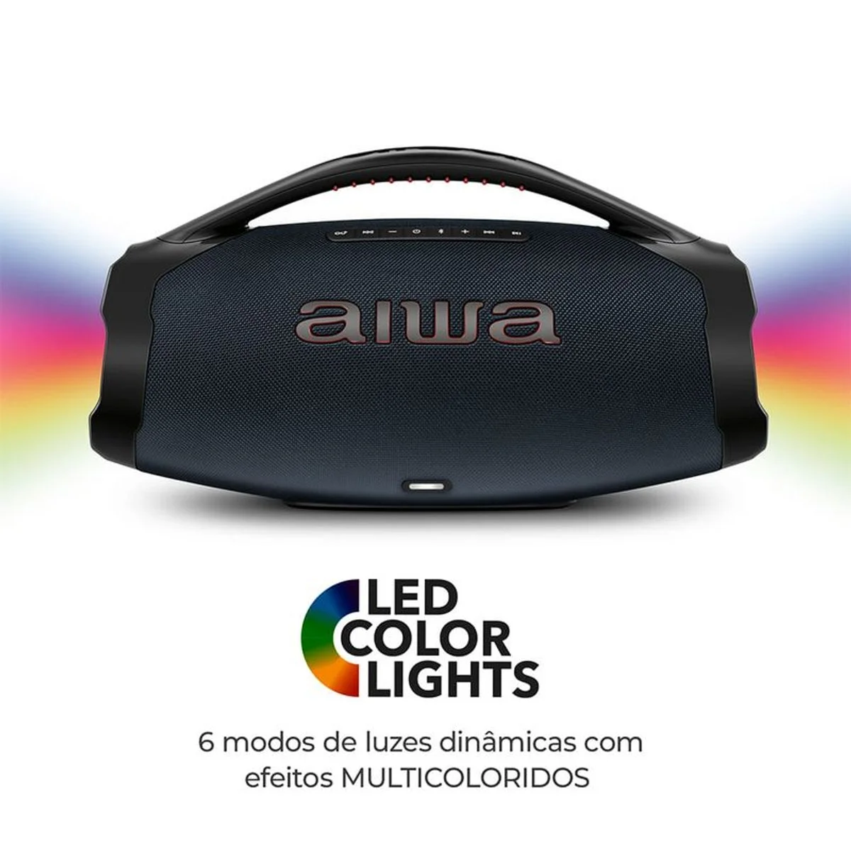 Caixa de Som Boombox Plus AIWA AWS-BBS-01-LBL 200W Bluetooth RGB Bivolt - AP / MT