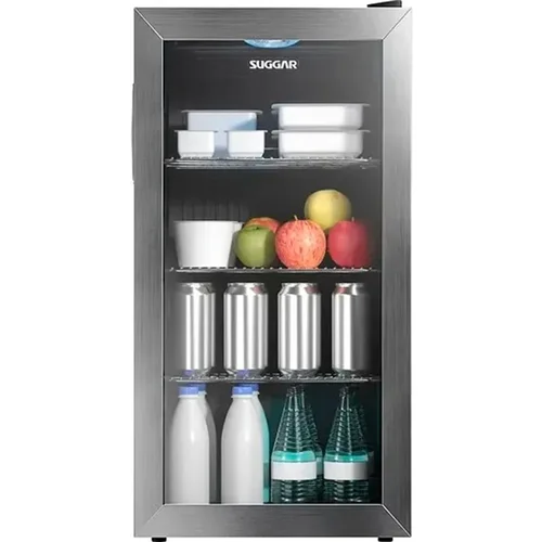 Frigobar Suggar 88L Inox com Porta de Vidro 127V - FB8811IX - AP / MT