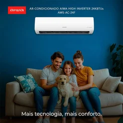 Ar-Condicionado AIWA Split High Wall High Inverter 24.000 BTU/h Frio 220V - AWS-AC-24F Branco - AP / MT