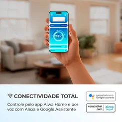 Ar-Condicionado AIWA Split High Wall High Inverter 24.000 BTU/h Frio 220V - AWS-AC-24F Branco - AP / MT