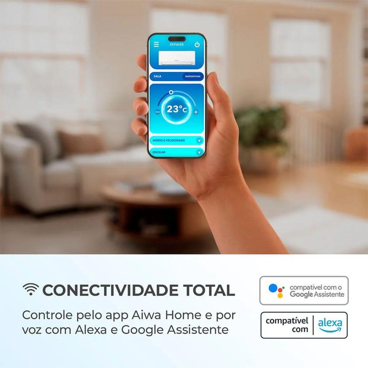 Ar-Condicionado AIWA Split High Wall High Inverter 24.000 BTU/h Frio 220V - AWS-AC-24F Branco - AP / MT