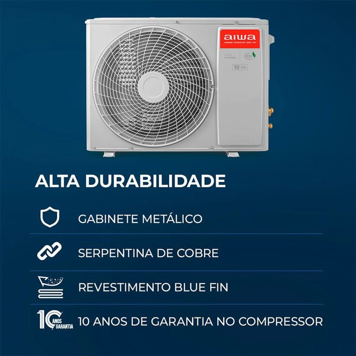 Ar-Condicionado AIWA Split High Wall High Inverter 24.000 BTU/h Frio 220V - AWS-AC-24F Branco - AP / MT