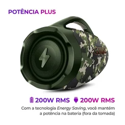 Boombox Plus Aiwa AWS-BBS-01-GR 200W Bluetooth 5.3 30H IP66 Verde - AP / MT